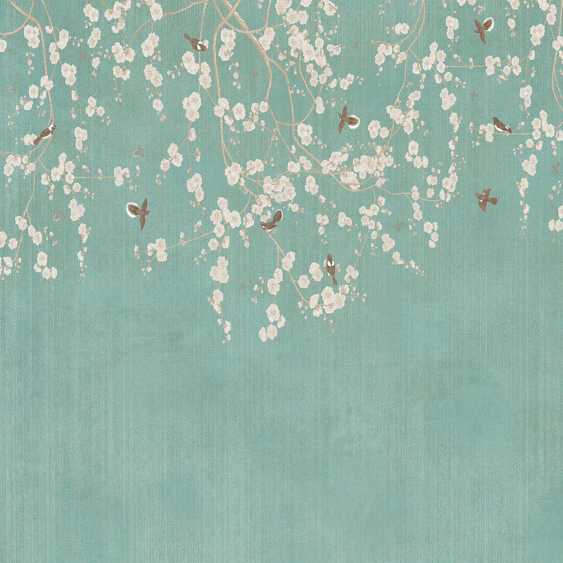 Pichwai Ramayan insipired wallpaper with golden deer and peacock