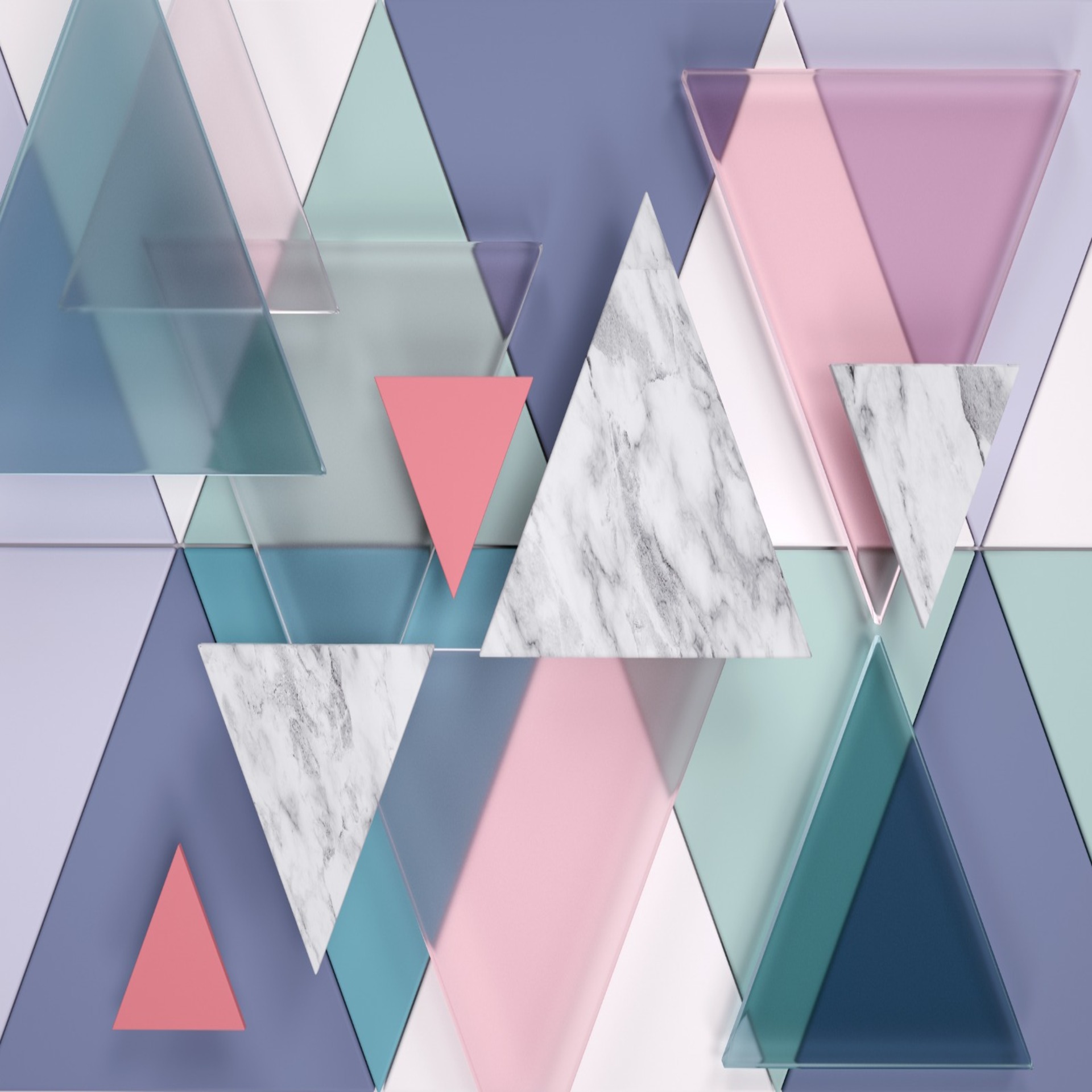 Geometric Pattern wallpaper with White and Golden Triangles
